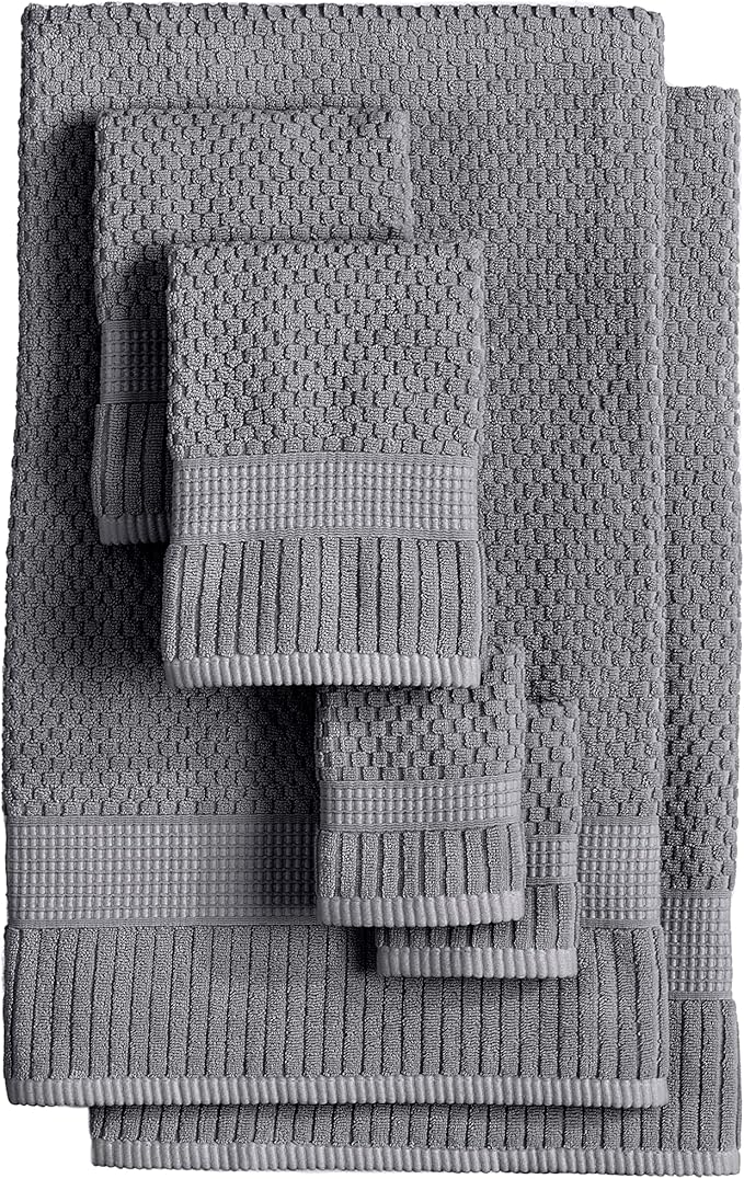 NY Loft 100% Cotton Hand Towel 6 Pack | Super Soft & Absorbent Quick-Dry Hand