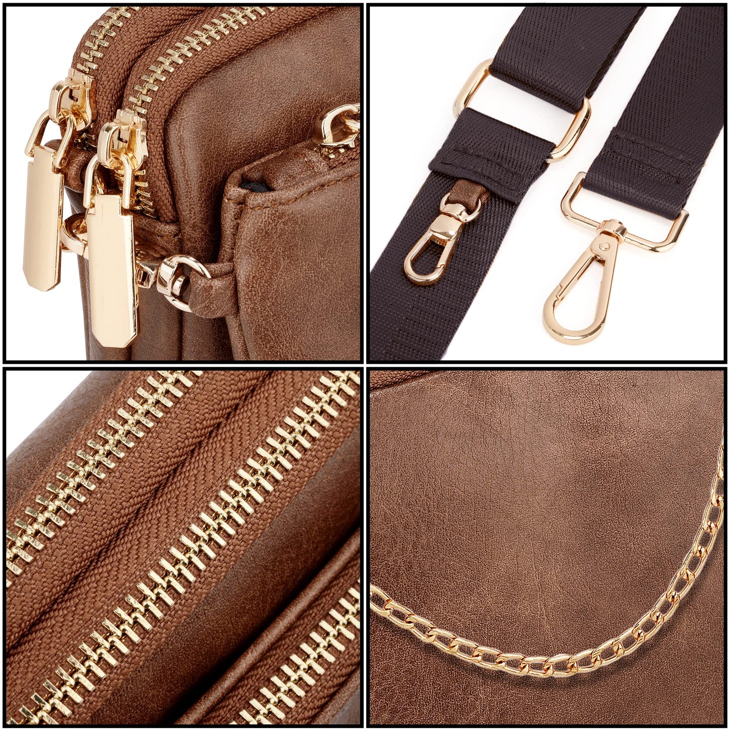 UTO Small Crossbody Bags for Women 3 in 1 Trendy Belt Purse Fashion Designer Mini Cute Sling Fanny Chest Pack