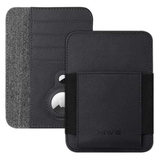 Passport Holder with AirTag Slot, RFID Leather Minimalist for Travel, Fit 4 Cards & 2 Passport