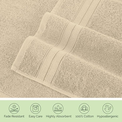 Elegant Comfort Luxury 6-Piece Towel Set, Premium Soft 100% Turkish Cotton