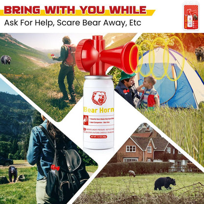 Dunkive 2 Pack Bear Horns - Very Loud 120dB Air Horns for Safety, Heard Up to 1/2 Mile Away, Scares Wild Animals