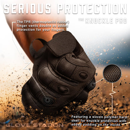 Glove Station Hard Knuckle Utility Gloves, Touchscreen, THKFF, Black, 2XL