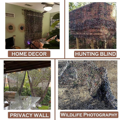 Yeacool Camo Tarp Bulk Roll Camo Net Camo Cover Camouflage for Hunting Blind Military Party Decor Canopy Outdoor Photo Background Window Screen Cover (Camo Bionic Leaves, 32.8ftx4.9ft, 10m*1.5m)