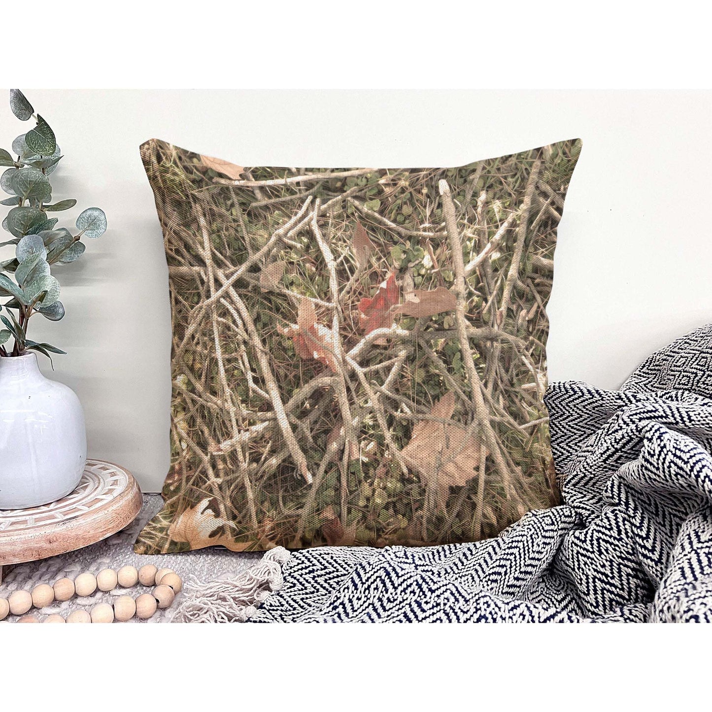 Jiaopenyou Throw Pillow Cover 20x20 Inch,Camouflage Camo Forest Throw Pillow Case,Home Decor Cushion Covers for Sofa Living Room Couch Bed
