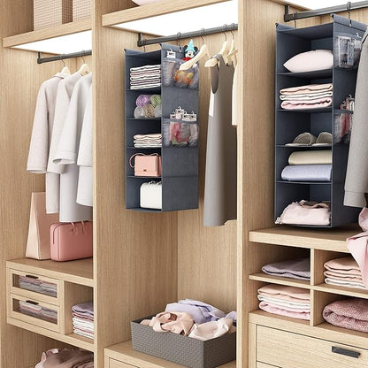 MAX Houser 5 Shelf Hanging Closet Organizer, Space Saver, Cloth Hanging Shelves