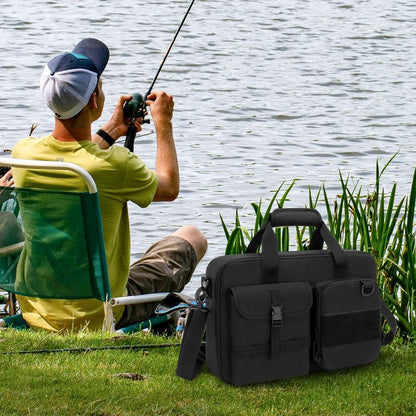 Rexmica Fishing Reel Case for Spinning Reels, Fly Fishing Reels, Baitcaster Fishing Reels, Fishing Reel Storage Bag with Multiple Pockets and Dividers, Fishing Gear Bag for Fishing Trip/Daily Storage