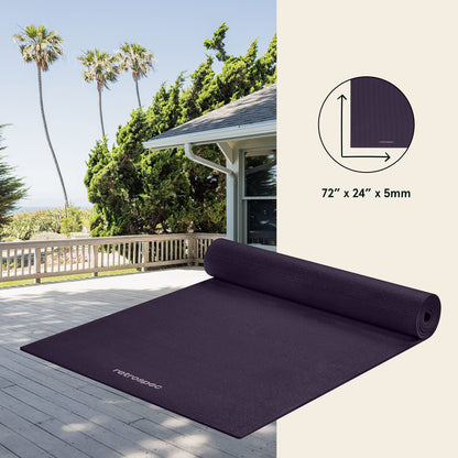 Retrospec Pismo Yoga Mat w/Nylon Strap for Men & Women - Non Slip Exercise Mat for Yoga, Pilates, Stretching, Floor & Fitness Workouts, .5mm Thick, Easy to Clean