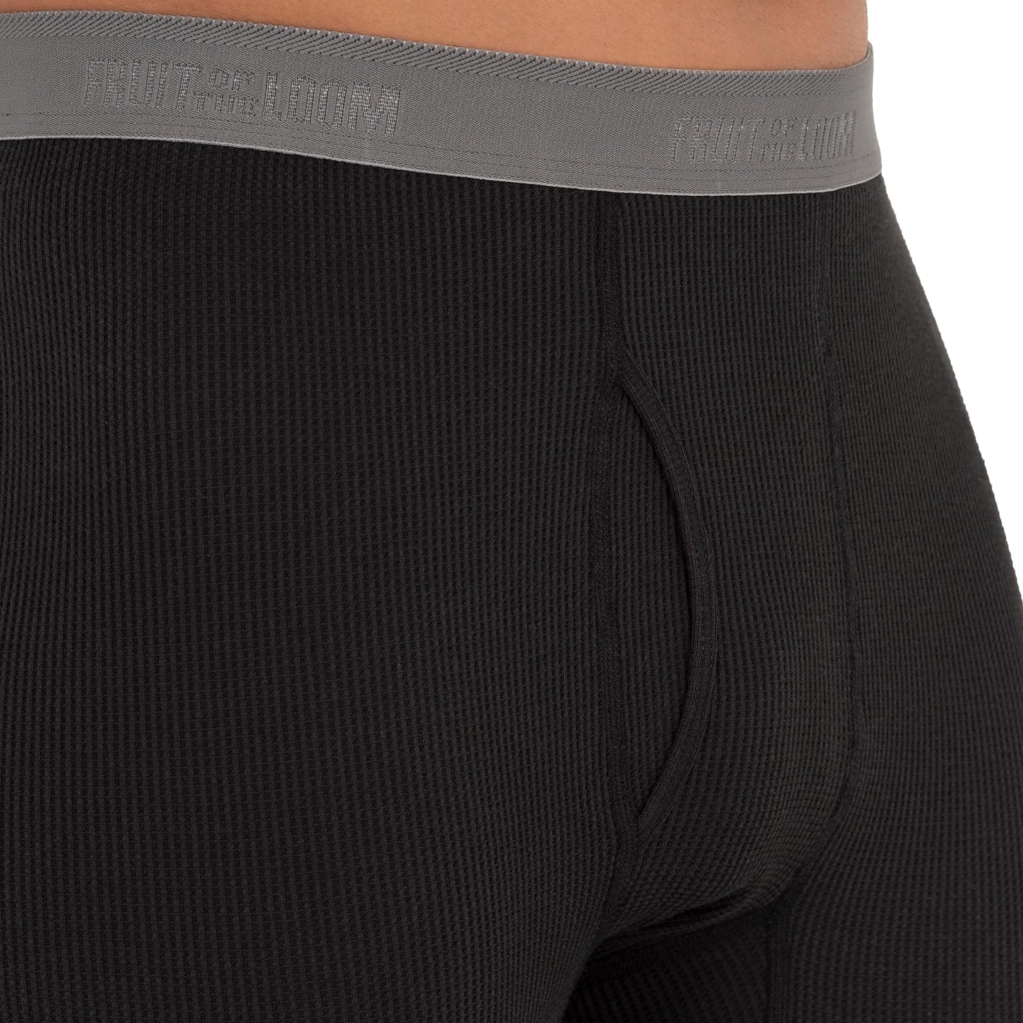 Fruit of The Loom Men's 3-Pack Recycled Waffle Thermal Underwear Bottom, Black/Black/Greystone Heather, X-Large