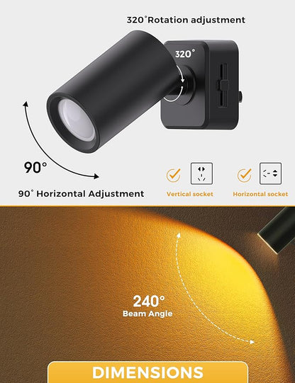 L LOHAS LED Night Lights Plug into Wall, [2-Pack] Rotatable Night Lights with Dusk to Dawn Sensor, 0-100 LM Brightness Adjustable,2000K Amber Nightlight for Adults Bathroom Hallway Stairs