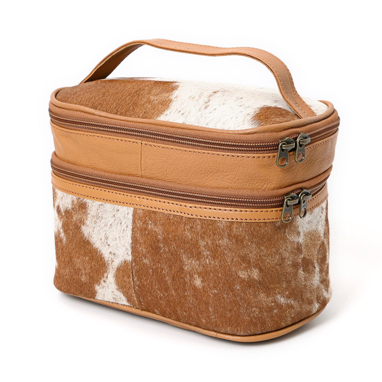 Merbaa Jewelry Travel Organizer, Waterproof Leather Bag - Storage Organizer, Groom & Bridesmaid Wedding Gifts, Full Grain Leather, Handmade Travel Case (Tan)