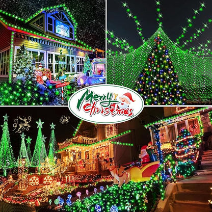 Hezbjiti 1000 LED 403 FT Christmas String Lights Outdoor, 8 Lighting Modes IP44 Waterproof Fairy Lights with Timer and Dimmable Function for Home Party Tree Decorations (Green, Clear Wire)