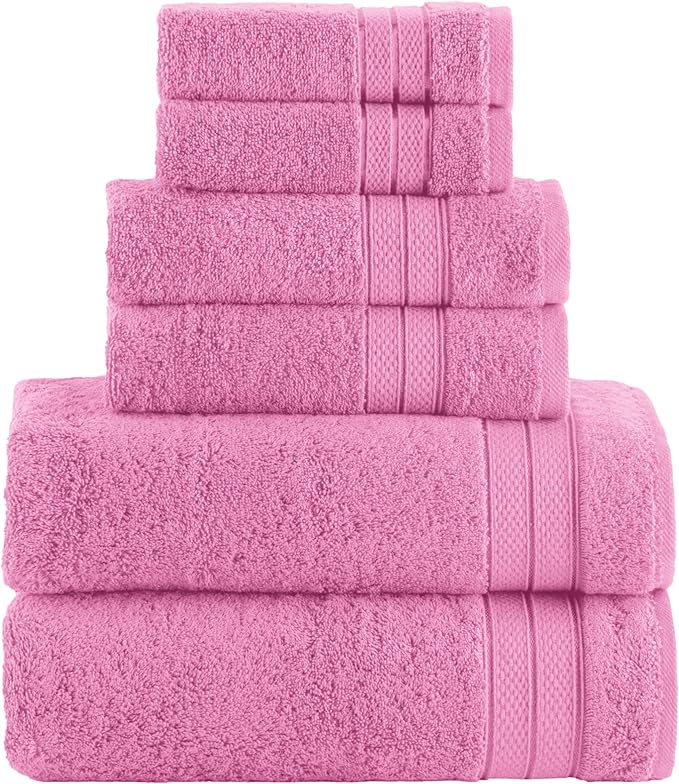 Elegant Comfort Luxury 6-Piece Towel Set, Premium Soft 100% Turkish Cotton
