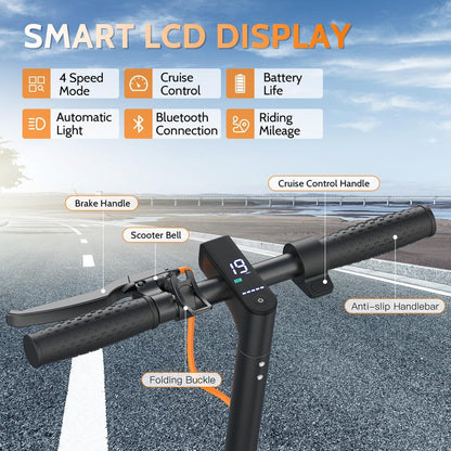 Aovowheel Electric Scooter for Adults, Folding E Scooter with 250W-500W Motor 16-24 Mph Top Speed, Max 15-60Miles Long Range,6.5''/8.5''/10''/14'' Solid Tires Commuting Scooters, Dual Brakes