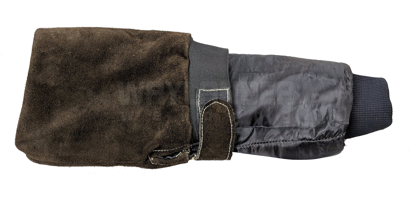 Waylander REGIN Split Leather Welding Sleeves Lined for Arms from Genuine Split Leather Cowhide; Adjustable Upper Arm Bands and Kevlar Stitching; Heavy Duty Arm Shields; Inside lining