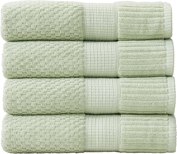 NY Loft 100% Cotton 4 Pack Bath Towel Set| Super Soft & Absorbent Quick-Dry
