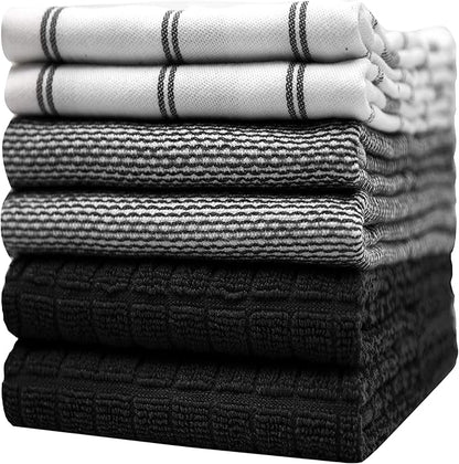 Premium Kitchen Towels | Large Cotton Dish Towels | Flat & Terry Highly