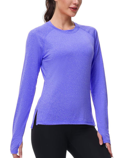 isnowood Swim Rash Guard Shirts for Women, Long Sleeve UV Sun Protection SPF Tops with Thumbhole, UPF 50+ Quick Dry for Hiking Workout