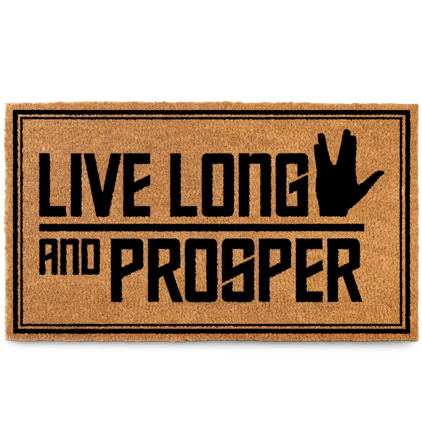 MAINEVENT Live Long and Prosper Door Mat 30x17 Inch, Star Fans Outdoor Decor for Covered Porch Patio, Nerd Welcome Mat, Geeky Home Decor