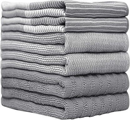 Premium Kitchen Towels | Large Cotton Dish Towels | Flat & Terry Highly