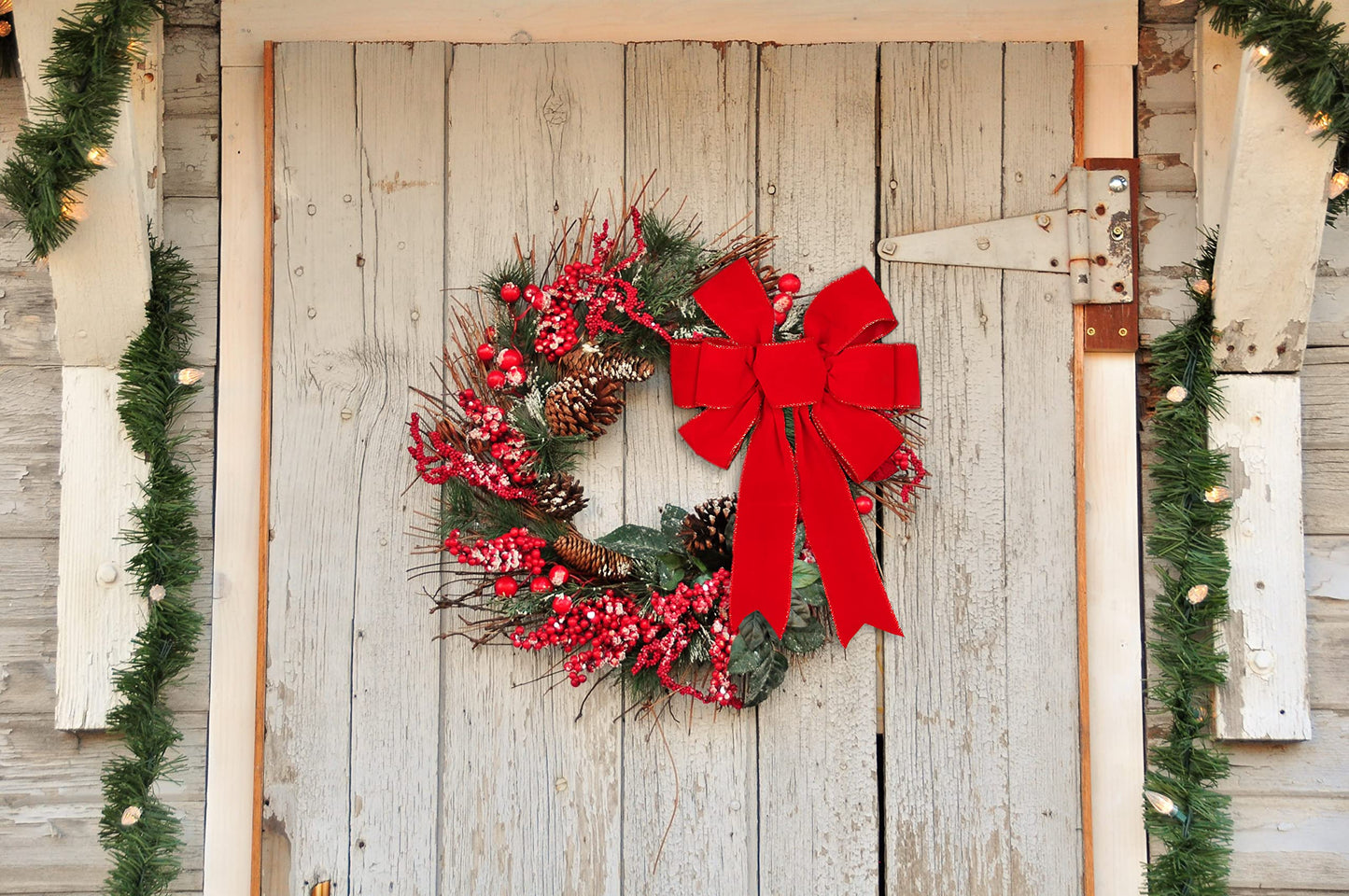 Red Christmas Bows Decorations Big Velvet Bow with Wired Gold Border for Tree Topper, Wreaths, Outdoor, Garland, Outside (12 * 14 inch)