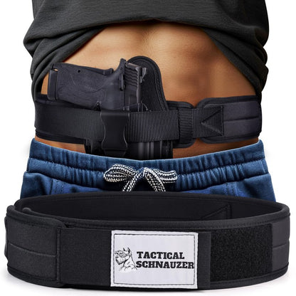 Tactical Schnauzer Concealed Carry Gun Belt | Use Your Own IWB Holster for Secure Retention and Safe Trigger Guard Protection - Concealed Carry for Men & Women