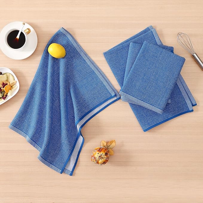 Homaxy Premium Kitchen Towels, Large Cotton Kitchen Hand Towels, Flat and Terry