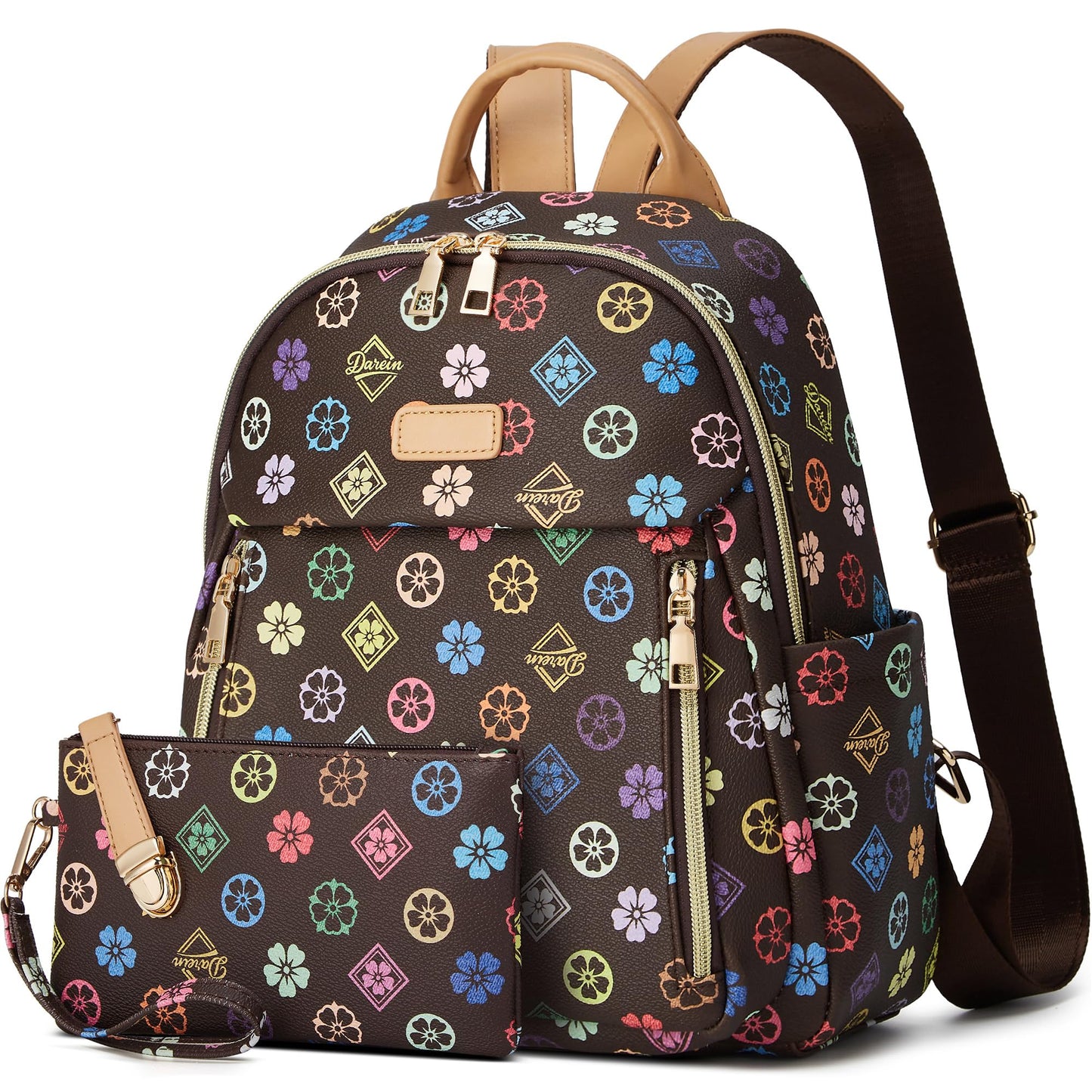 Makes Mini Backpack for Women, Stylish Daypack Purse Handbag Small Casual Daily Travel Bag, Lady Girls Gifts for Work School, 2pcs Sets