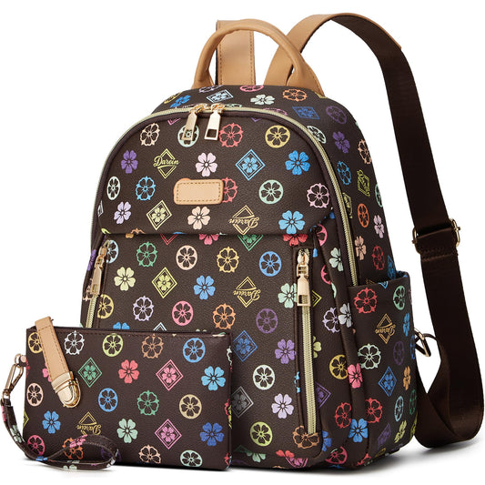 Makes Mini Backpack for Women, Stylish Daypack Purse Handbag Small Casual Daily Travel Bag, Lady Girls Gifts for Work School, 2pcs Sets