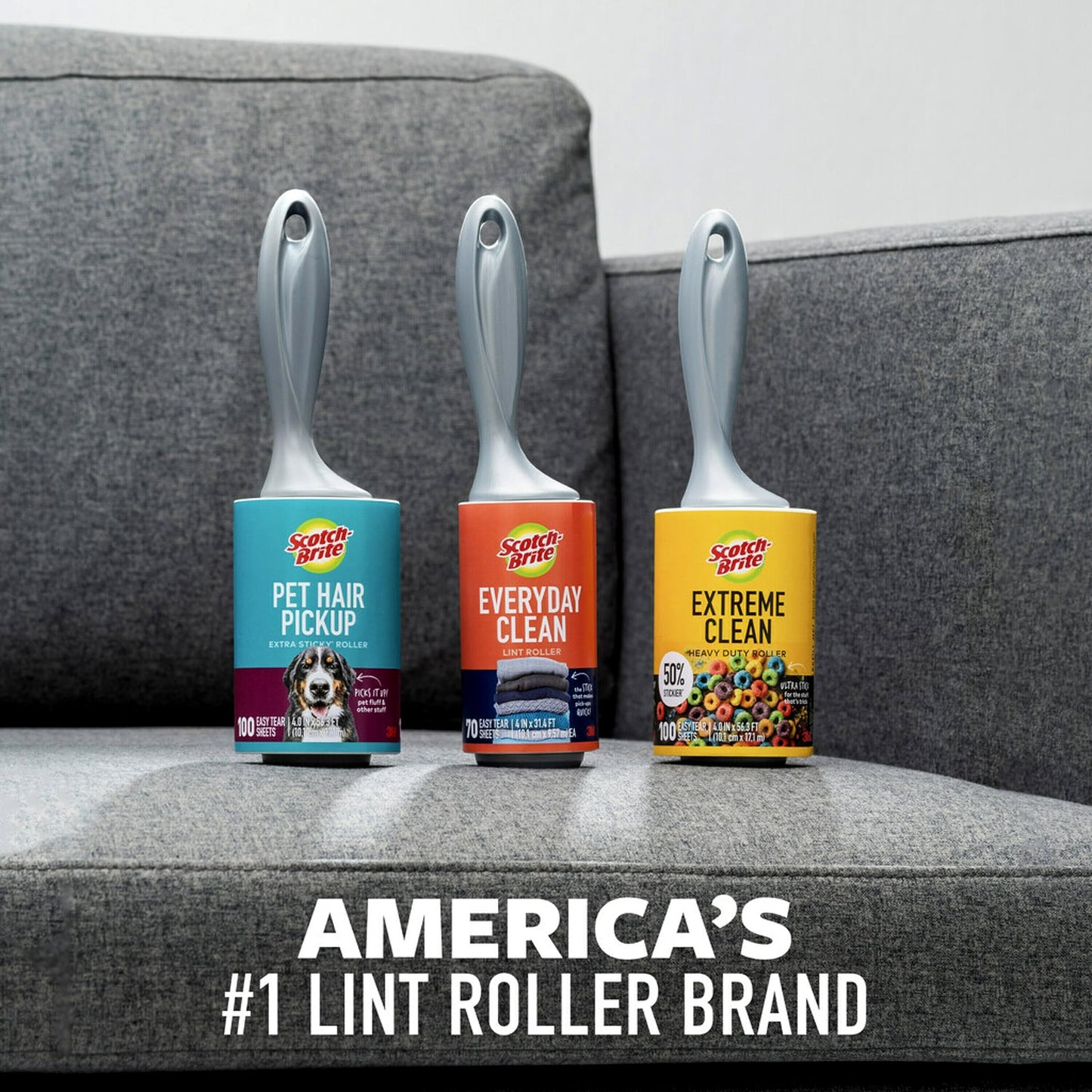 Scotch-Brite Pet Extra Sticky Large Surface Roller, Designed for Pet Hair, 60 Sheets