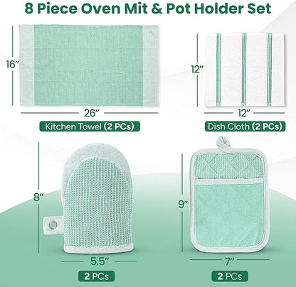 Casa Platino Potholders & Oven Mitts Heat Resistant, 8-Piece Mini Oven Mitts