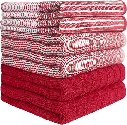 Premium Kitchen Towels | Large Cotton Dish Towels | Flat & Terry Highly