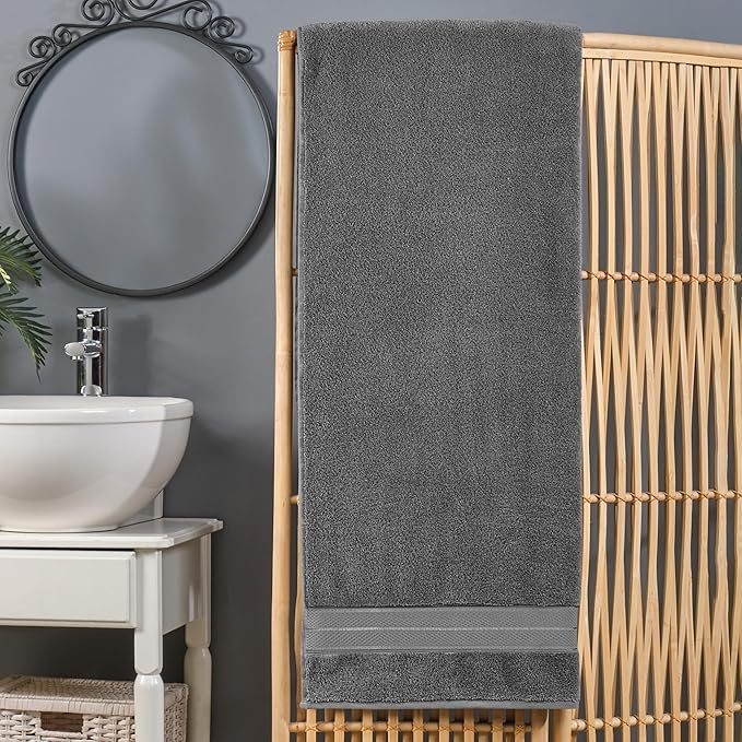 Elegant Comfort Three Line Popcorn Extra Large Luxury Bath Towel