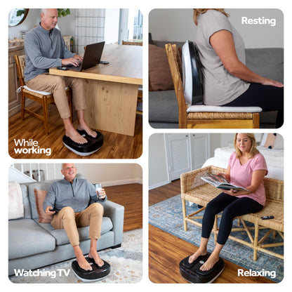 Power Legs Electric Foot Massager Machine with Remote Control, Adjustable Speed, Vibration - Calf Massager - Feet Massager for Neuropathy Pain Relief, Plantar Fasciitis, Leg Blood Circulation (Black)
