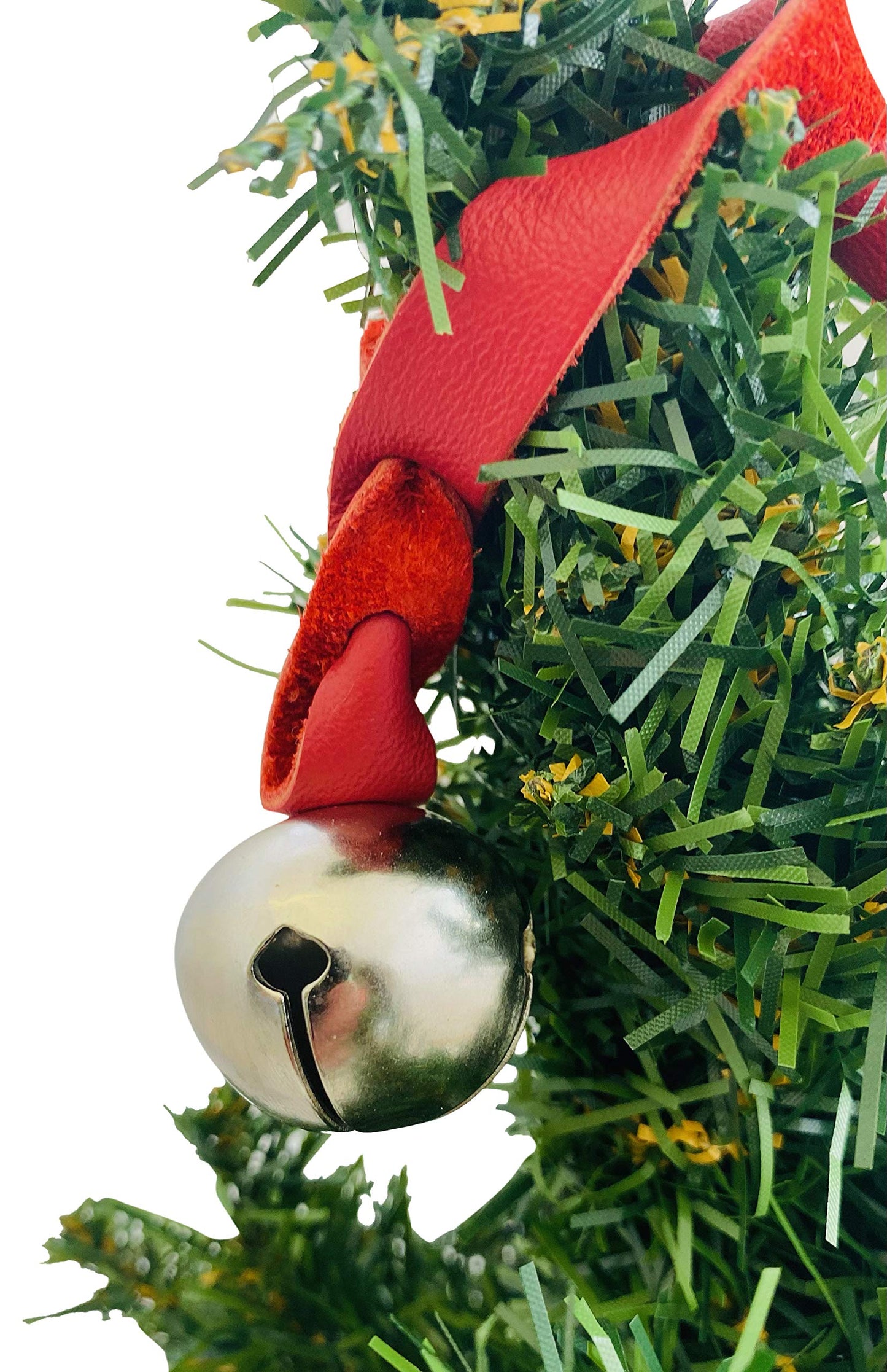 Westmon Works Believe Ornament Metal Sleigh Bell on Leather Cord Christmas Tree Decoration with Gift Bag