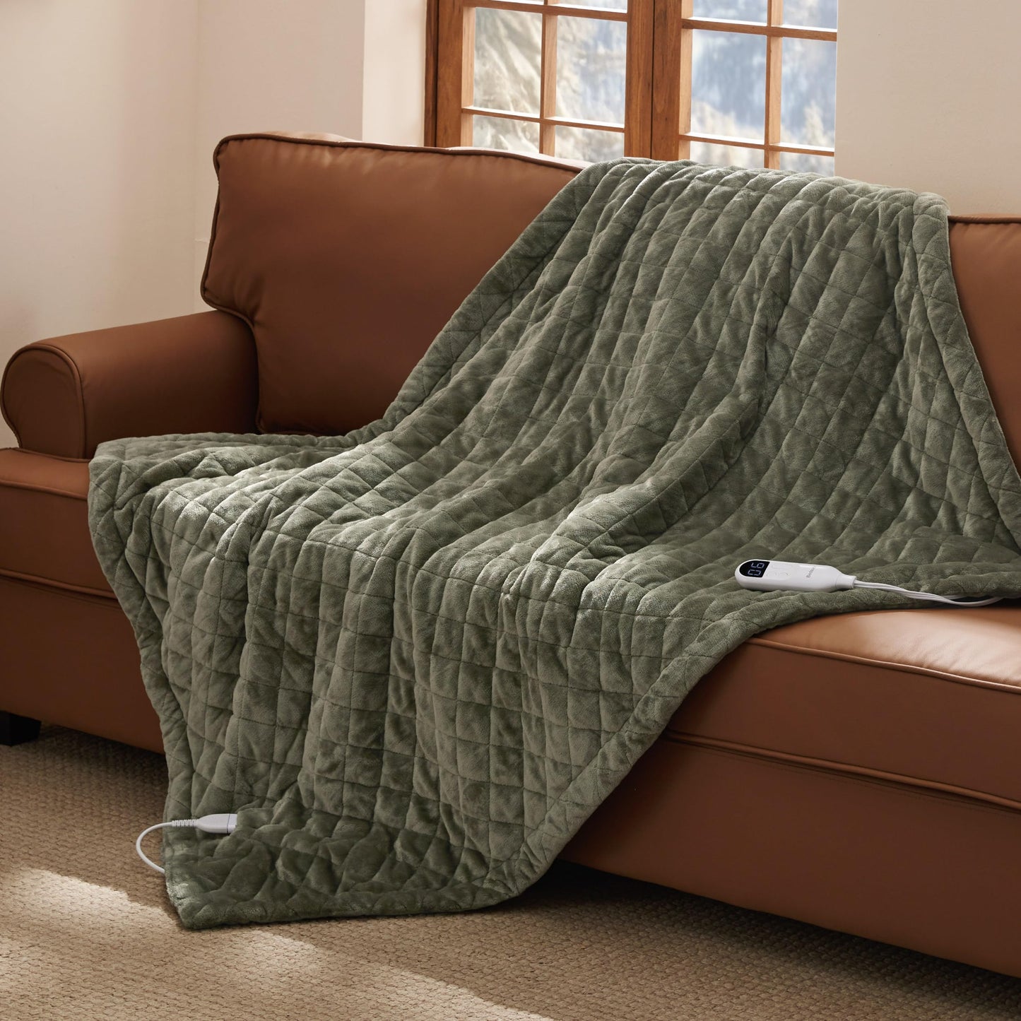 Bedsure Electric Blanket King Size - Dual Control Heated Blanket King Size, Fast Heating with 10 Time Settings & 10 Heat Settings, Warm Gift for Grandma (100x90 inches, Grey)