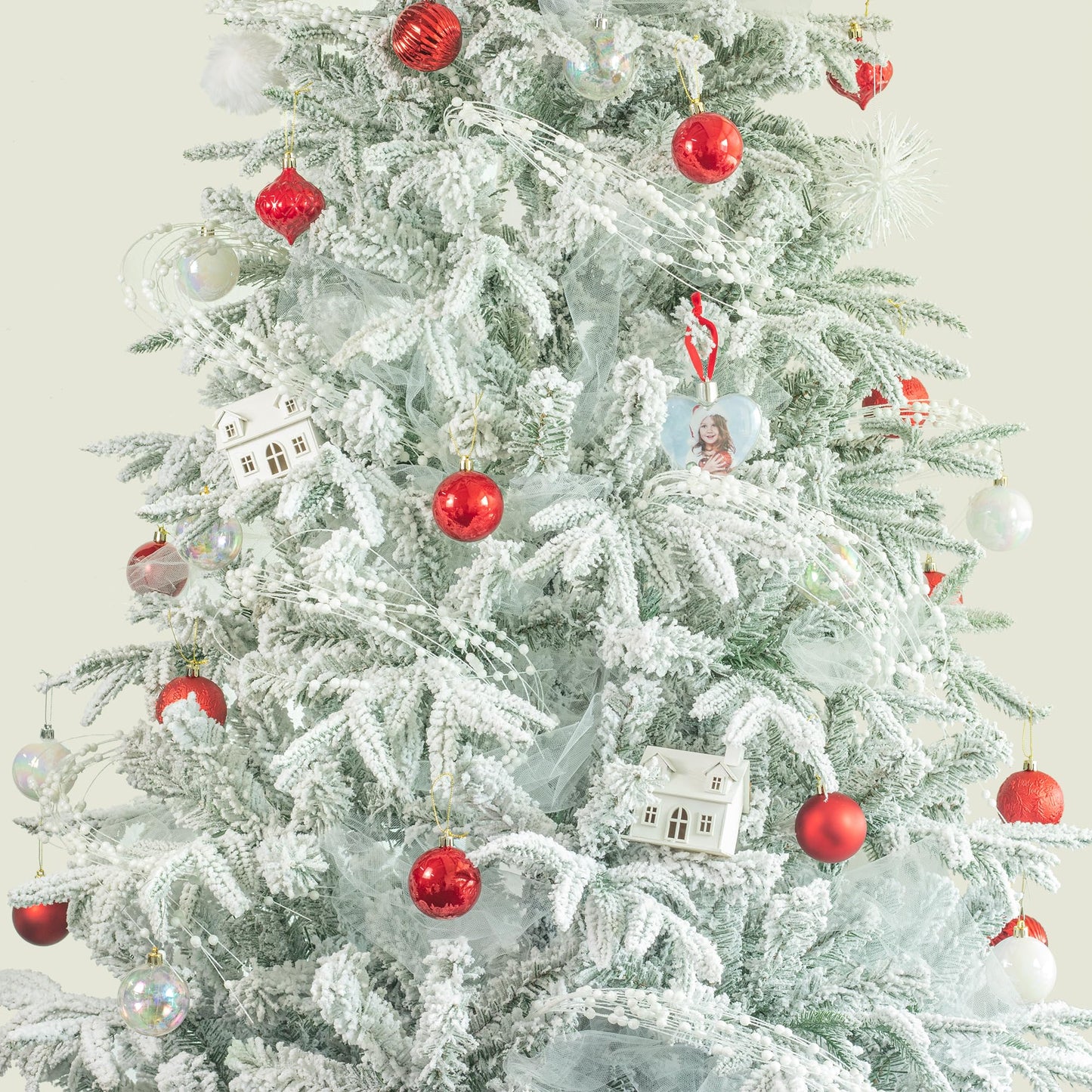 KI Store 8pcs White Weeping Glitter Berry Christmas Tree Picks Spray for Christmas Tree Decor Floral Displays
