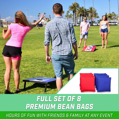 GoSports 3 x 2 ft Classic Design Cornhole Game Set - Includes Two 3 x 2 ft Boards, 8 Bean Bags, and Carry Case