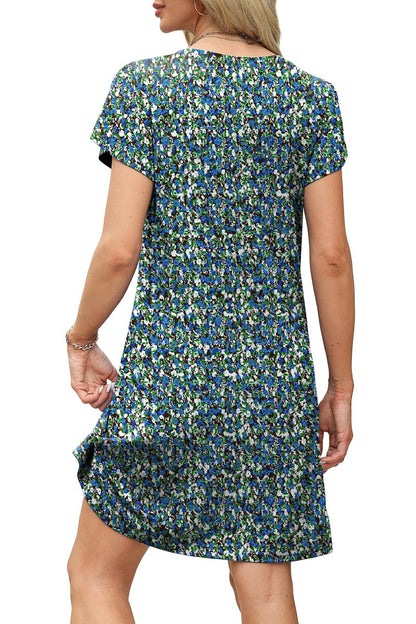 OFEEFAN Spring Dresses for Women 2026 Summer Tshirt Dress Flowy Sundresses Beach Vacation Clothes Cruise Outfits Print 03 L