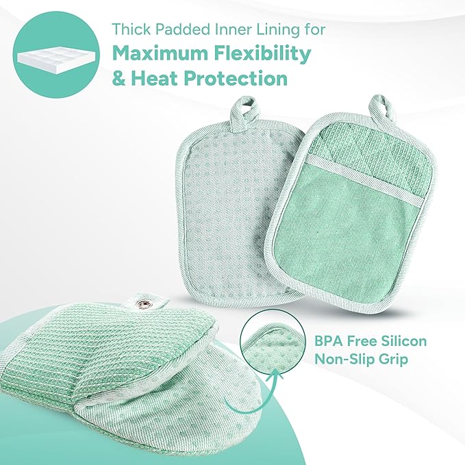 Casa Platino Heat Resistant Oven Mitts & Pot Holders, 4-Piece – Oven Mitt