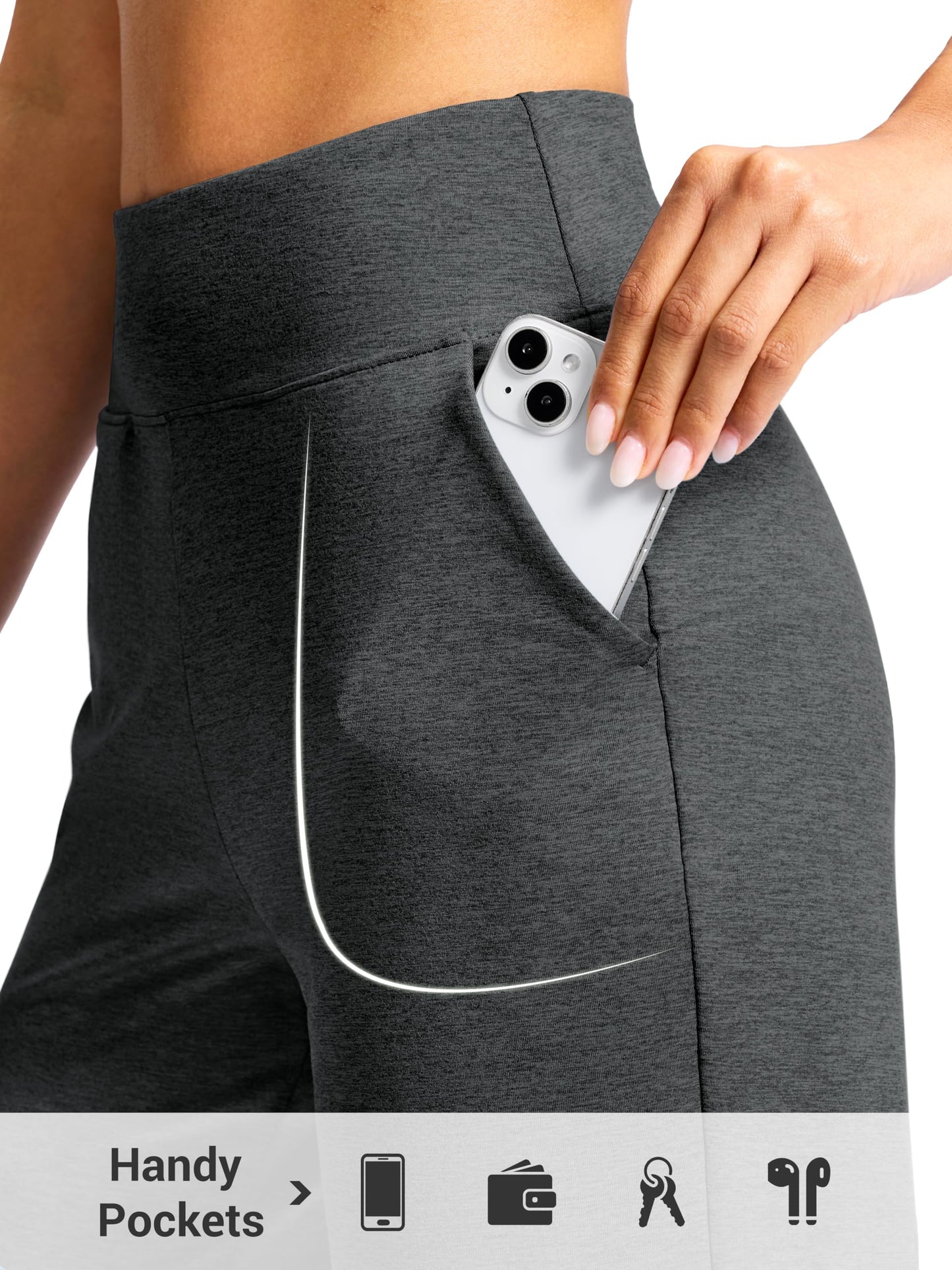 SANTINY Women's 7"/9" Bermuda Long Shorts Lightweight High Waisted Walking Casual Running Workout Athletic Short with Pockets (Charcoal_L7_L)