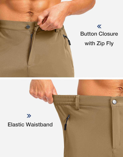 Pudolla Men's Hiking Shorts 11" Lightweight Cargo Work Shorts for Men Summer Travel Golf Casual Outdoor with 5 Pockets(Dark Khaki XX-Large)