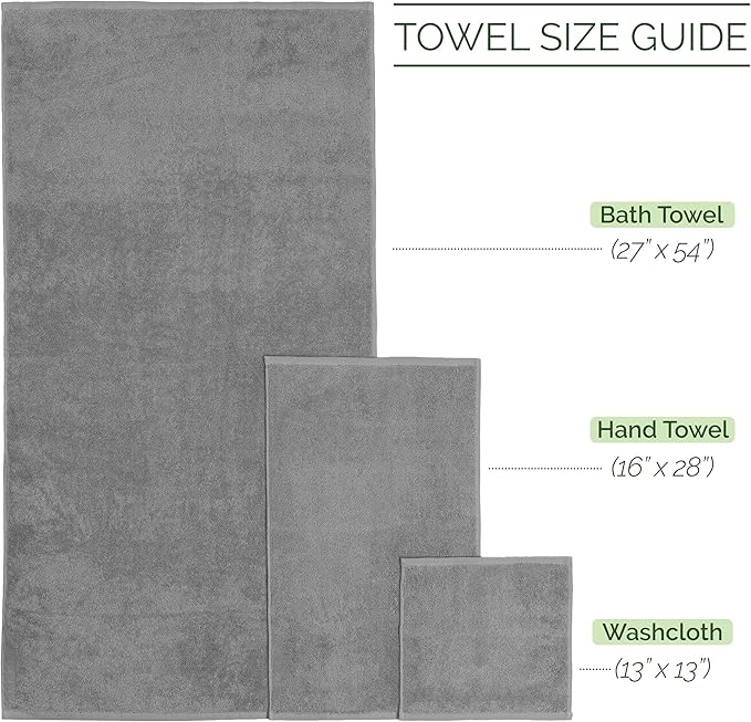Elegant Comfort Luxury 6-Piece Towel Set, Premium Soft 100% Turkish Cotton