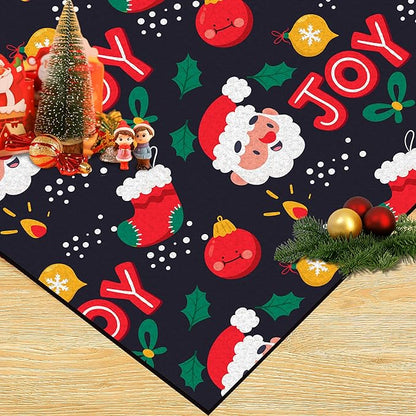 3' X 5' Christmas Rug Indoor Xmas Door Mat Washable Non Slip for Bedroom Living Room Entryway Laundry Classroom Santa Claus Throw Rug for Kids Boys Girls Cute