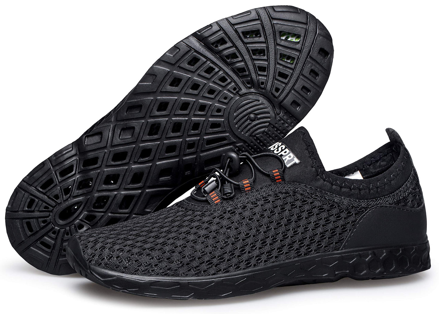 DOUSSPRT Men's Water Shoes Quick Drying Sports Aqua Shoes AllBlack Size 7