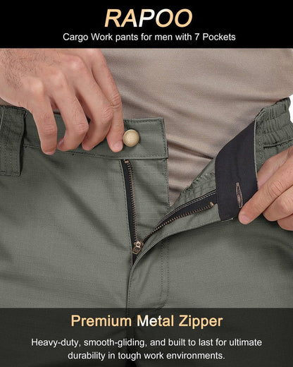 Rapoo Tactical Pants for Men Cargo Hiking Working Hunting Pants for Men Mens Outdoor Pants Green 34Wx30L