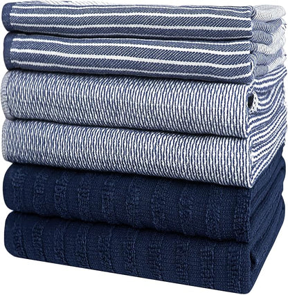 Premium Kitchen Towels | Large Cotton Dish Towels | Flat & Terry Highly