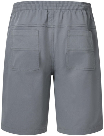 QPNGRP Men's Stretch Waist Casual Grey Shorts with 5 Pockets Include 1 Zipper Pocket 34