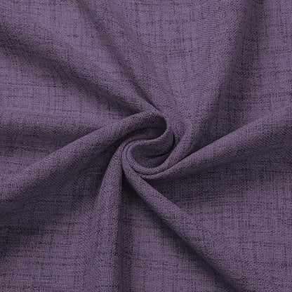 Tollpiz Short Linen Tier Curtains Rod Pocket Semi Sheer Half Kitchen Curtain Burlap Light Filtering Thick Linen Drapes for Bathroom, 30 x 24 inches Long, Royal Purple, Set of 2 Panels