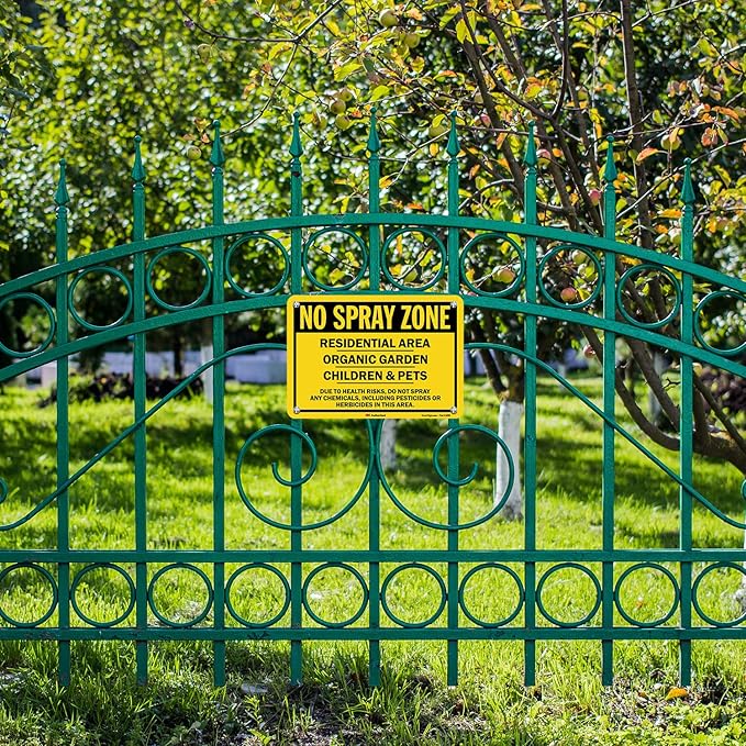 SmartSign (Pack of 2) 7 x 10 inch “No Spray Zone - Residential Area, Children & Pets, Organic Garden” Sign, 55 mil HDPE Plastic, Black and Yellow, Made in USA