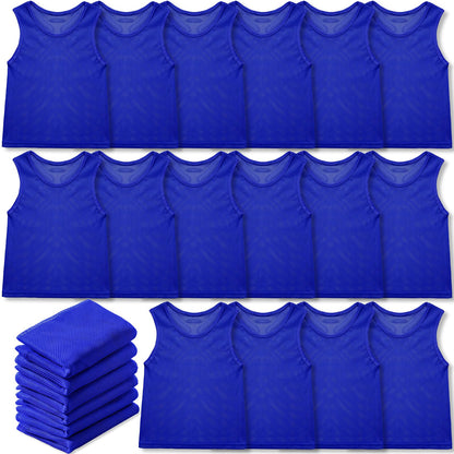 Sintege 24 Pcs Youth Pinnies Kids Penny Jersey Scrimmage Vest Basketball Practice Jersey Soccer Vests for Youth Kids(Blue)